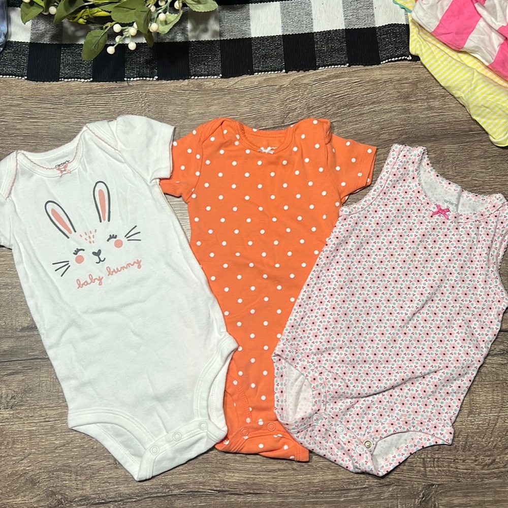 Carters baby girl 9 month onesie bundle